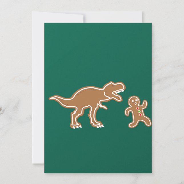 Christmas Gingerbread Dinosaur Cookie Hunt Invitation (Front)