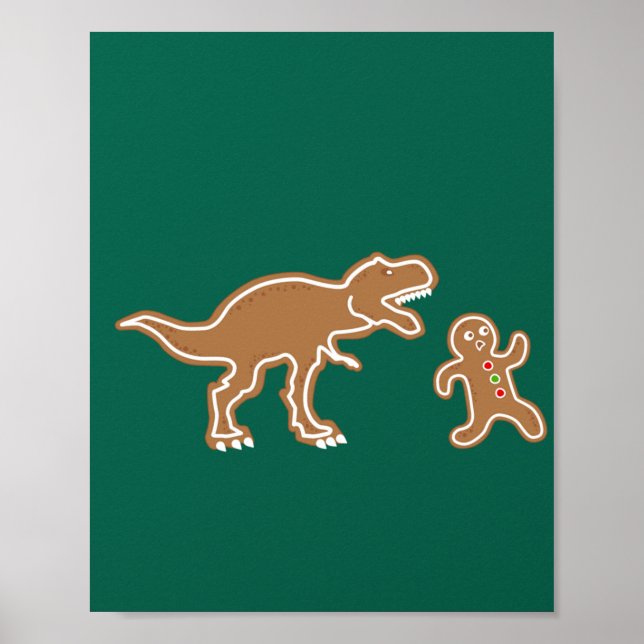 Christmas Gingerbread Dinosaur Cookie Hunt Poster (Front)