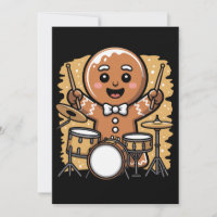 Christmas Gingerbread Drummer Drums Xmas Holiday