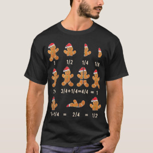 Christmas Gingerbread Fraction Cute Xmas Cookie Ma T-Shirt