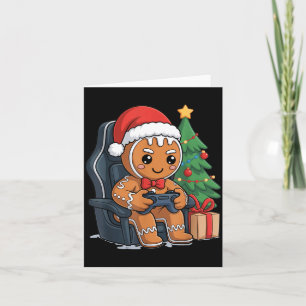 Christmas Gingerbread Gamer Chair Holiday Gaming B Card