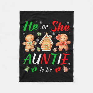 Christmas Gingerbread Gender Reveal He Or She Aunt Fleece Blanket