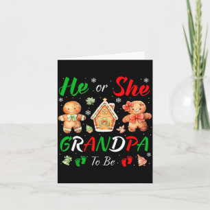 Christmas Gingerbread Gender Reveal He Or She Gran Card