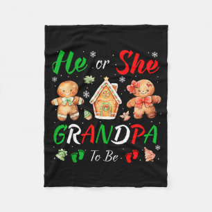 Christmas Gingerbread Gender Reveal He Or She Gran Fleece Blanket