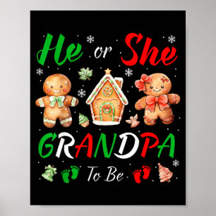 Christmas Gingerbread Gender Reveal He Or She Gran Poster