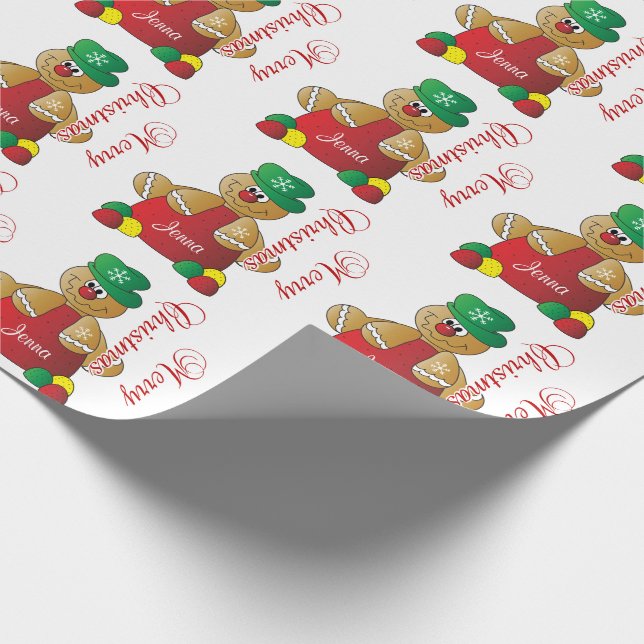 Christmas Gingerbread Gumdrops Wrapping Paper (Corner)