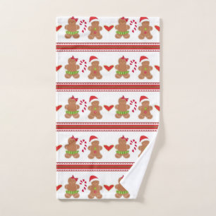 Christmas Gingerbread Holiday bathroom hand towel