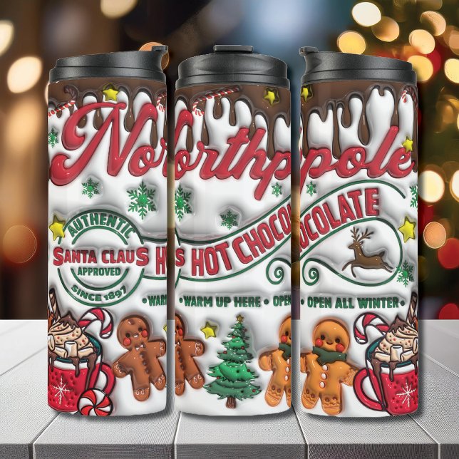 Christmas Gingerbread Hot Chocolate Inflated 3D Thermal Tumbler (Creator Uploaded)