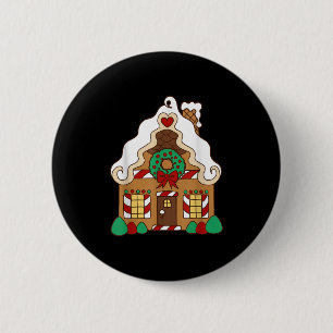 Christmas Gingerbread House 6 Cm Round Badge