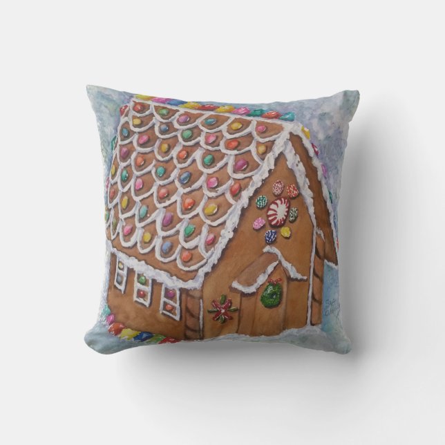 CHRISTMAS GINGERBREAD HOUSE CUSHION (Front)