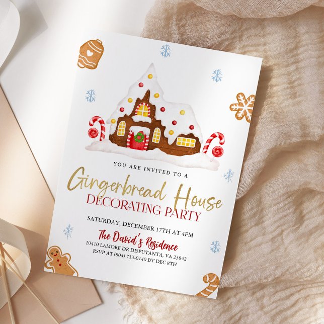 Christmas Gingerbread House Decorating Party Invitation (Creator Uploaded)