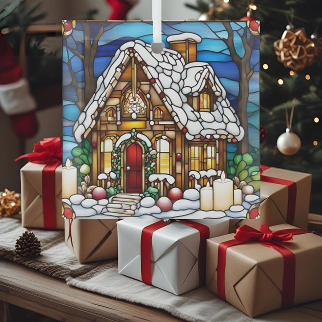 Christmas Gingerbread House Faux Stained Glass Tree Decoration (Creator Uploaded)