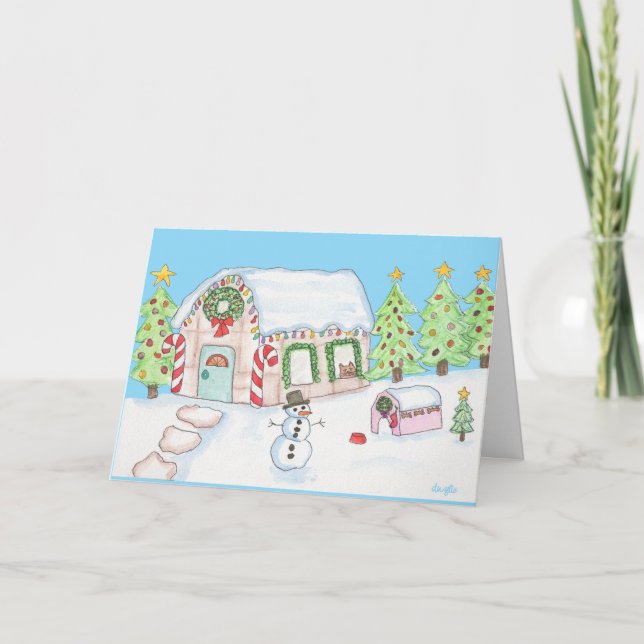 Christmas Gingerbread House Holiday Card (Front)