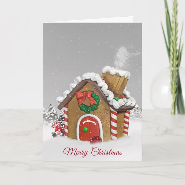 Christmas Gingerbread House  Holiday Card (Front)