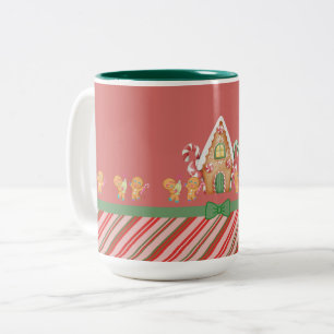 Christmas Gingerbread House Hot Chocolate Two-Tone Coffee Mug