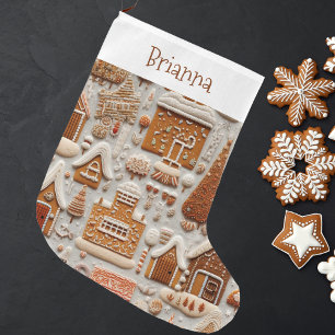 Christmas Gingerbread House Large Christmas Stocking