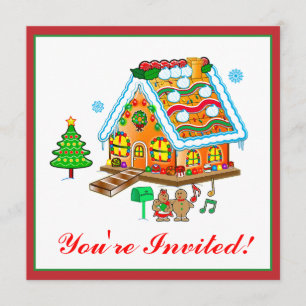 Christmas Gingerbread House Party Invitation