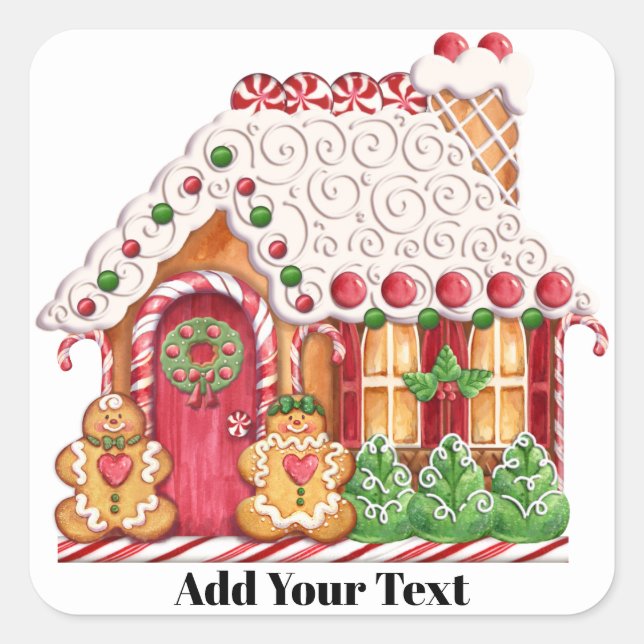 Christmas Gingerbread House Sticker (Front)