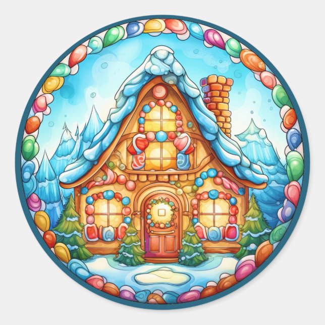 Christmas Gingerbread House Sticker (Front)