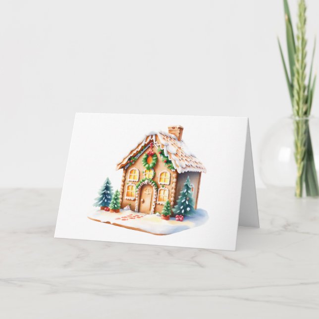 Christmas Gingerbread House Thank You Card (Front)
