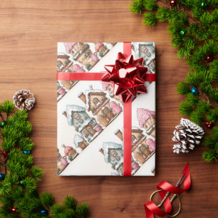 Christmas Gingerbread Houses  Wrapping Paper