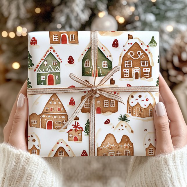Christmas Gingerbread Houses Wrapping Paper (Creator Uploaded)