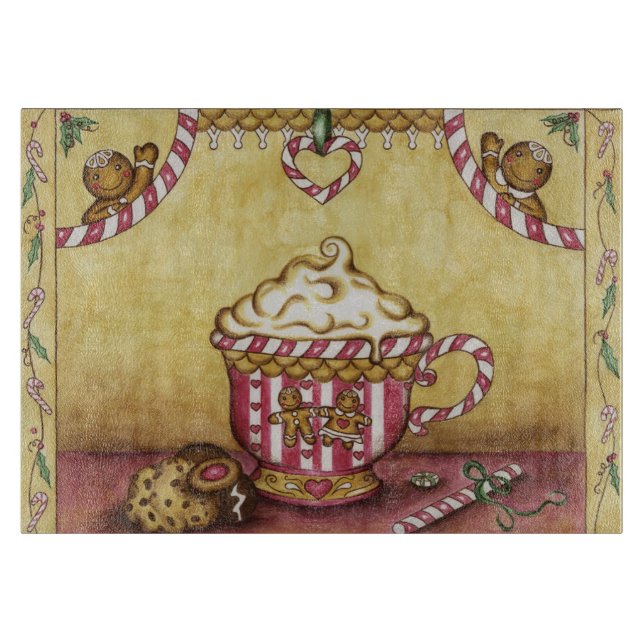 Christmas Gingerbread Kitchen Cutting Board Gift (Front)