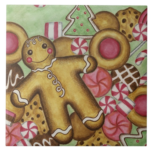 Christmas Gingerbread Kitchen Trivet Gift (Front)