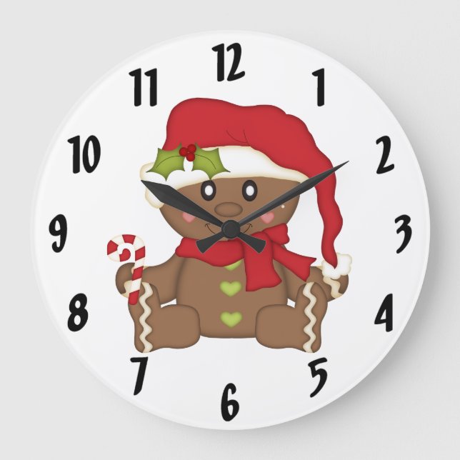 Christmas Gingerbread Large Clock (Front)