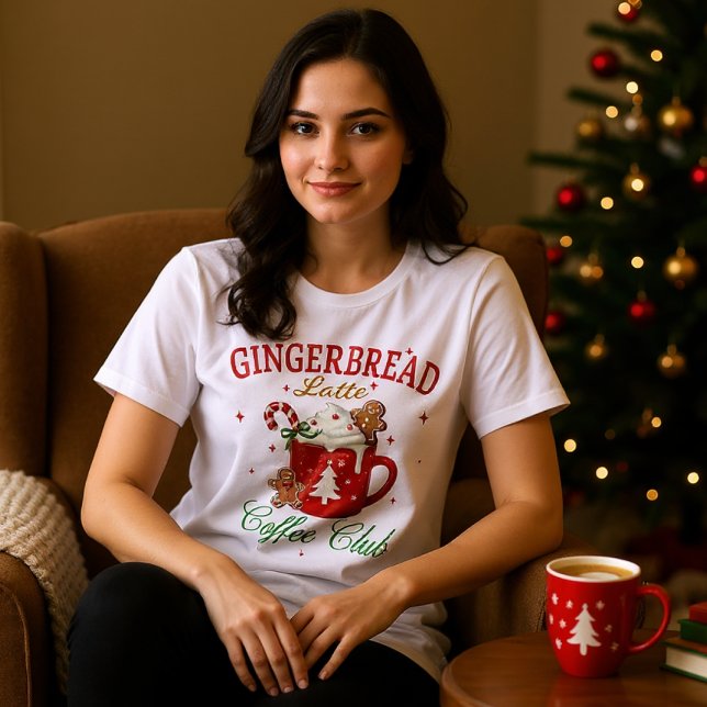 Christmas Gingerbread Latte Coffee Club Festive Tri-Blend Shirt (Creator Uploaded)