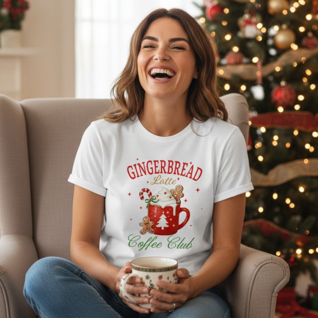 Christmas Gingerbread Latte Coffee Club Festive Tri-Blend Shirt (Creator Uploaded)