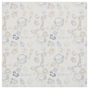 christmas Gingerbread Man and santa Fabric