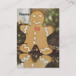 Christmas gingerbread man business card