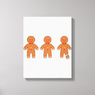 Christmas gingerbread man canvas print