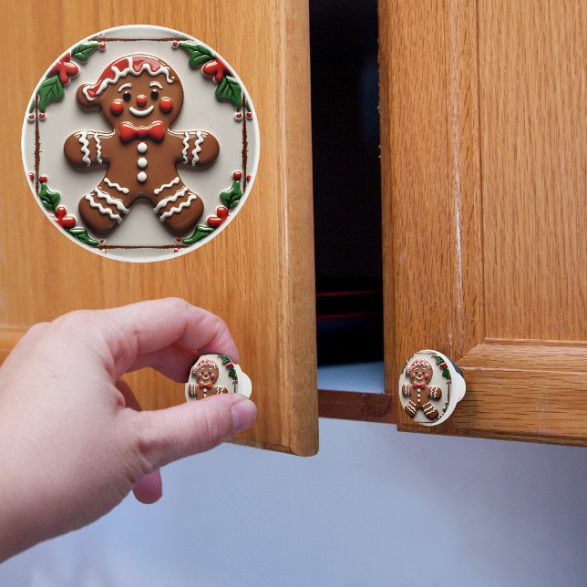 Christmas Gingerbread Man Ceramic Knob (Creator Uploaded)