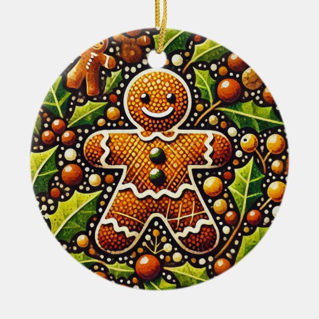 Christmas Gingerbread Man                          Ceramic Tree Decoration (Front)