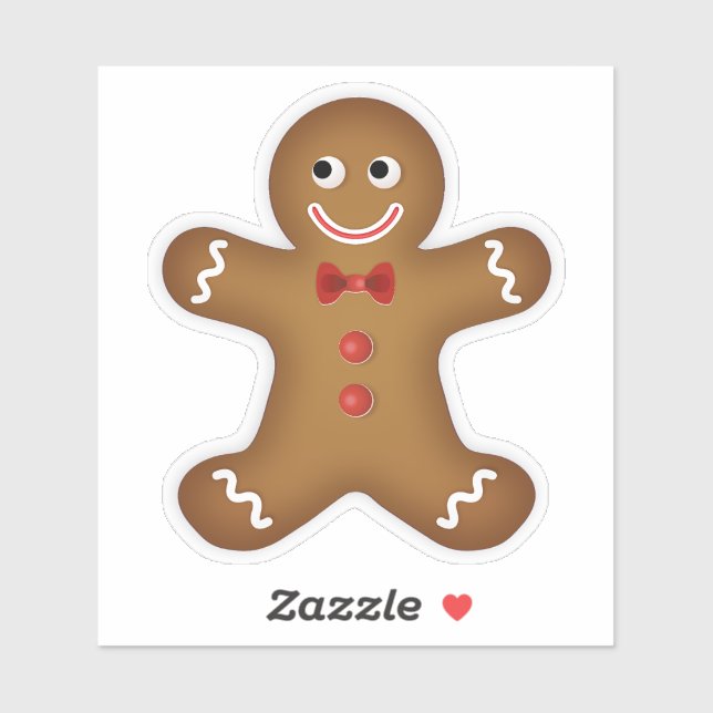 Christmas Gingerbread Man Contour Sticker (Sheet)