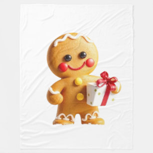 Christmas gingerbread man fleece blanket