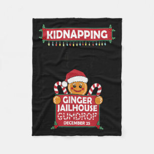 Christmas Gingerbread Man Ginger Jailhouse Kidnapn Fleece Blanket