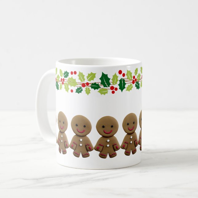Christmas Gingerbread Man Holiday Mug (Front Left)