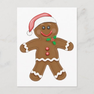 Christmas Gingerbread man Holiday Postcard