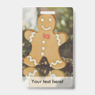 Christmas gingerbread man ID badge