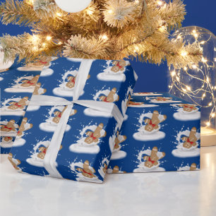 Christmas Gingerbread Man in Milk Splash Wrapping Paper