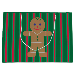 Christmas Gingerbread Man Large Gift Bag