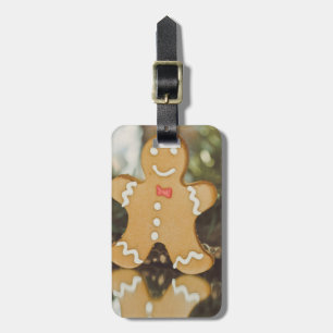 Christmas gingerbread man luggage tag