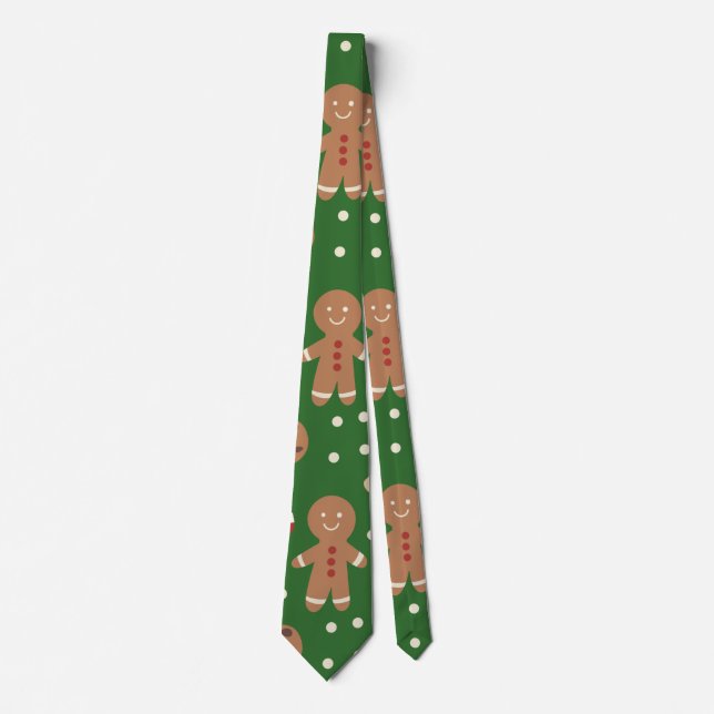 Christmas Gingerbread Man Pattern  Tie (Front)