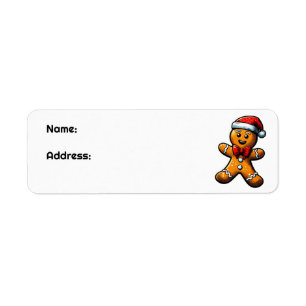 Christmas Gingerbread Man Return Address 