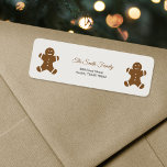 Christmas Gingerbread Man Return Address Label<br><div class="desc">Christmas return address label stickers with two brown Gingerbread Man. If you love baking,  it will be perfect to add to your letters and packages when you will send your holiday cards to your friends and family. It also could be used for your business!</div>