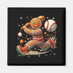 Christmas Gingerbread Man Srts Player Funny Baseba Magnet
