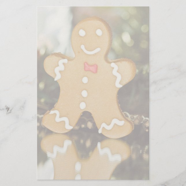 Christmas gingerbread man stationery (Front)